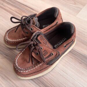 Sperry Top-Sider Boys Boat Shoes | Brown Leather | Size 10.5